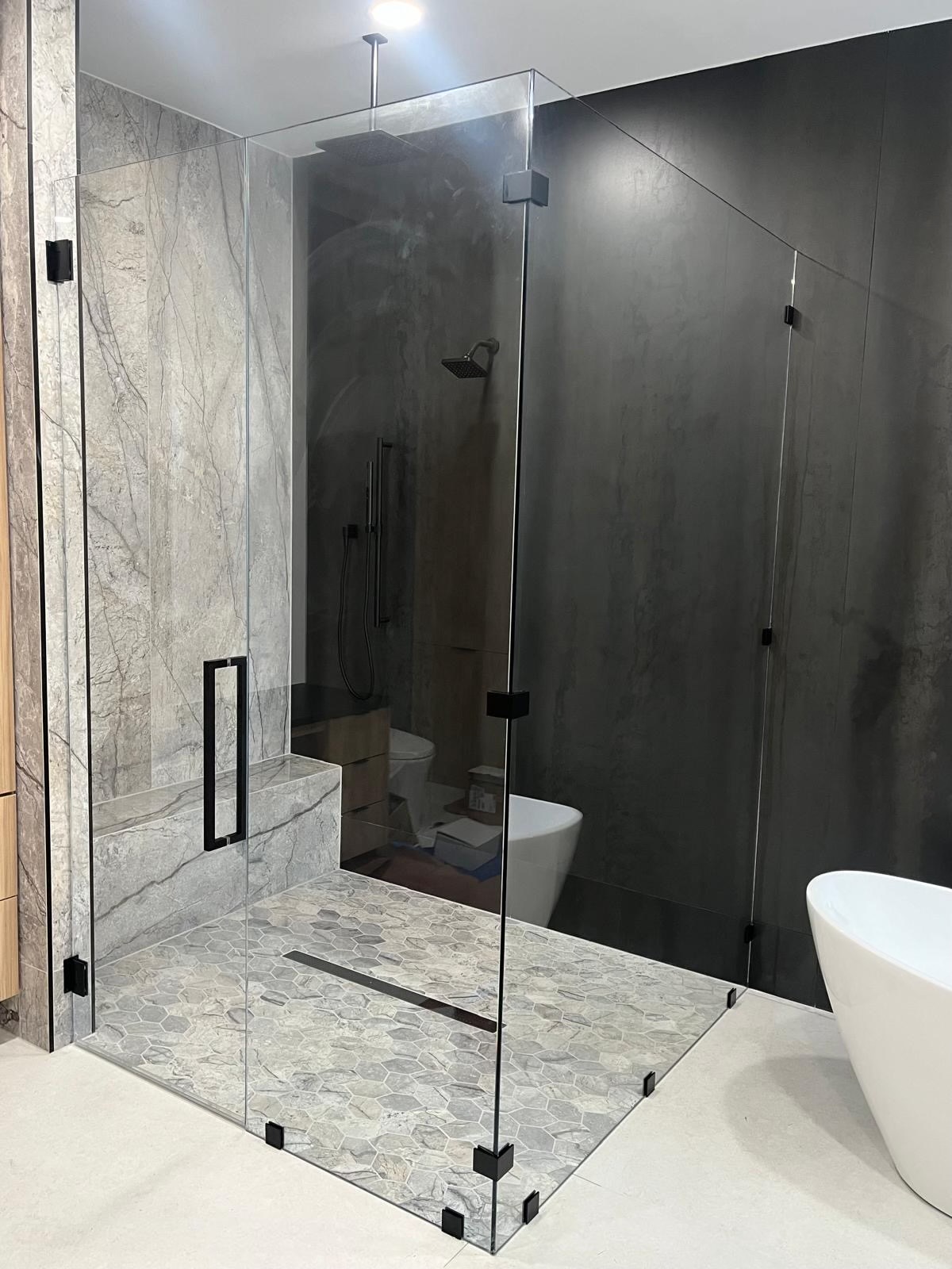 Matte Black Hardware Shower