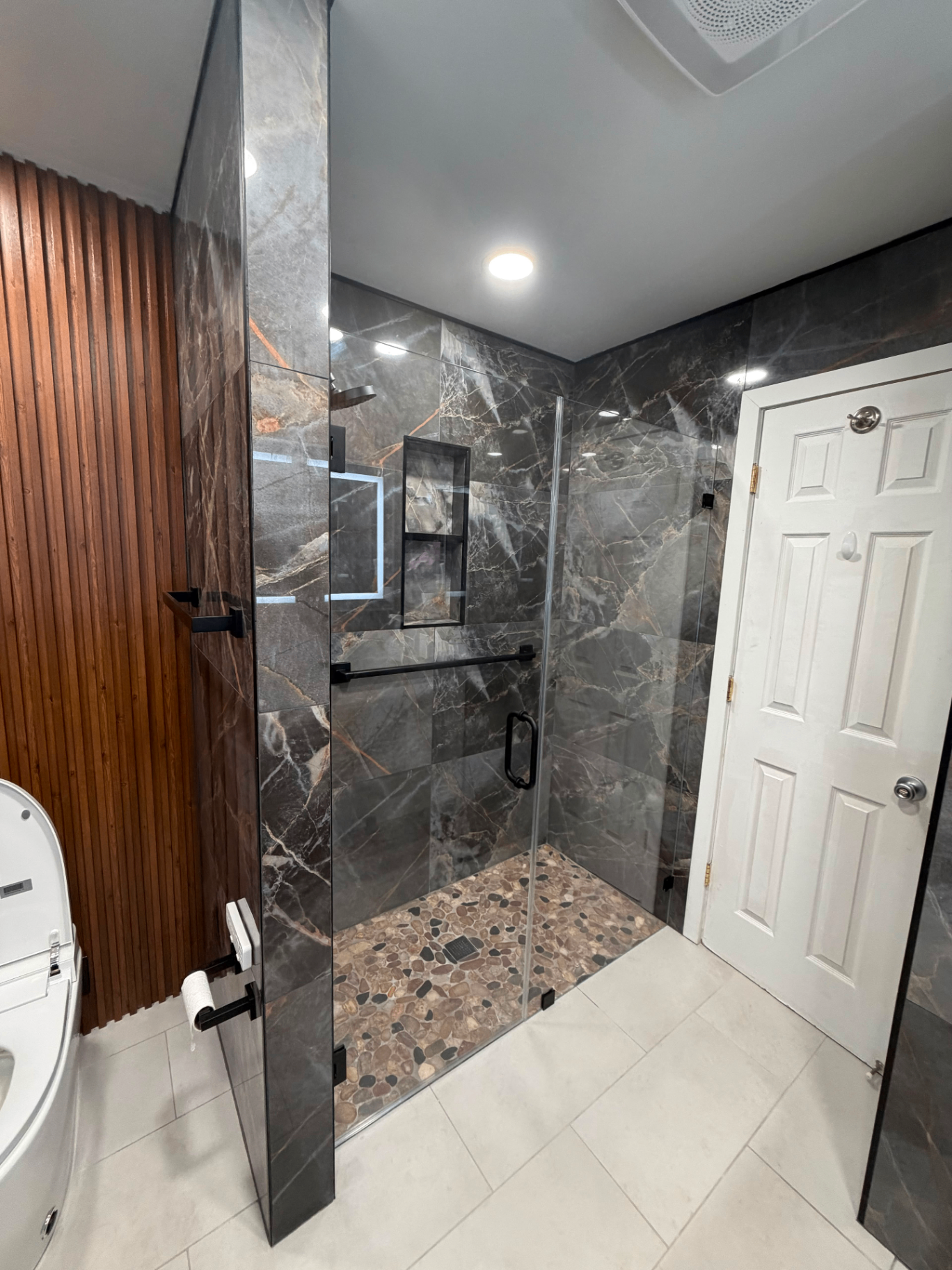 Marble Frameless Shower Enclosure
